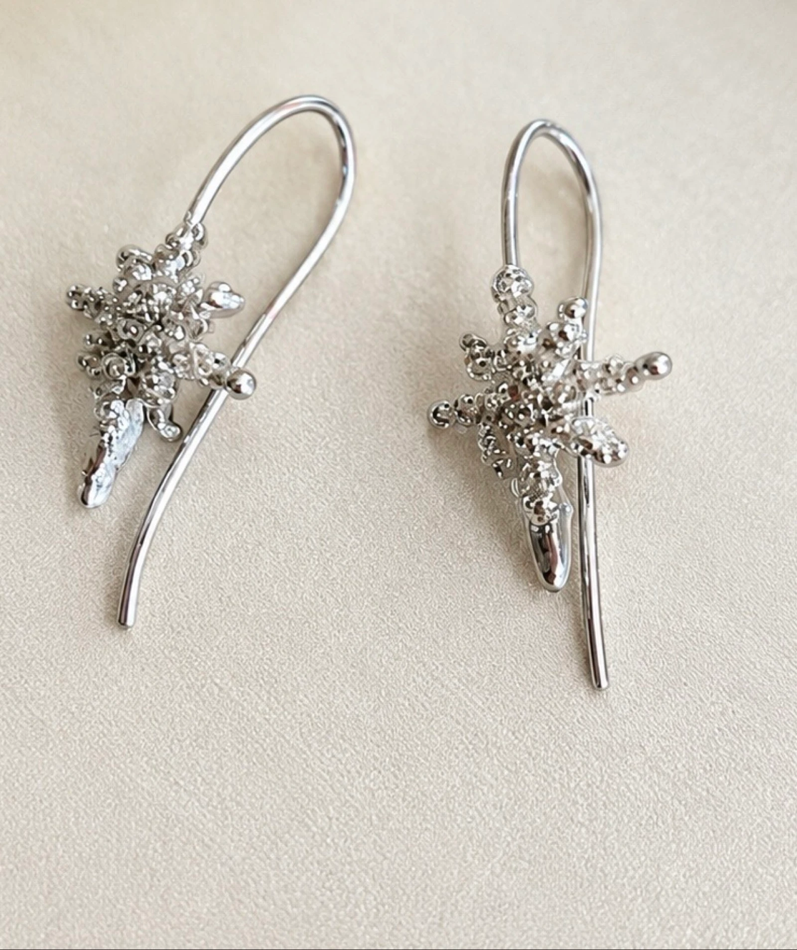 Steel earrings - rhinestone star – photo 2